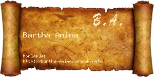 Bartha Anina névjegykártya